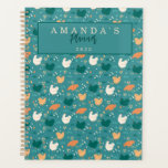 Green Chicken Farmhouse   Planner<br><div class="desc">A vibrant green backdrop adorned with charming chicken patterns,  adding a playful and inviting element to your space. The sturdy cover ensures durability,  making it a reliable companion in your work/life adventures. Personalize the front of this planner to your specifications and start adding it into your daily life.</div>