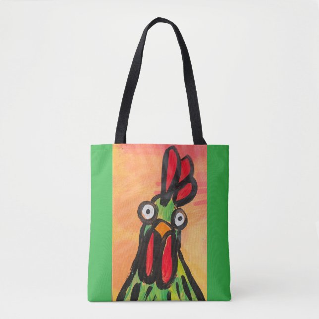 Green Chicken Shoulder tote (Front)