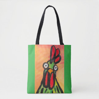 Green Chicken Shoulder tote Bag
