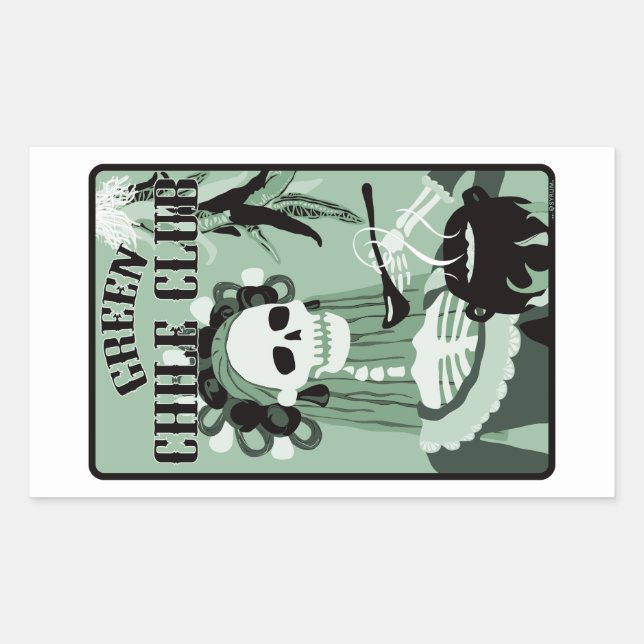 green chile club rectangular sticker (Front)