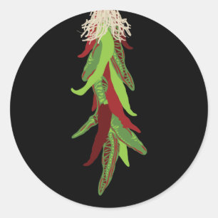 green chile peppers classic round sticker