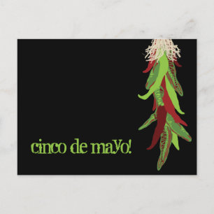 green chile peppers postcard