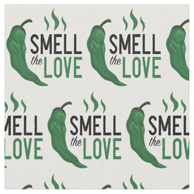 Green Chile Smell the Love Fabric (Close Up)