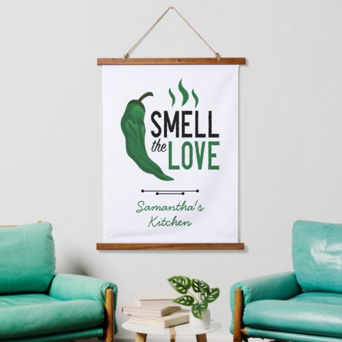 Green Chile Smell the Love Hanging Tapestry