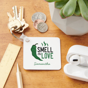Green Chile Smell the Love Keychain