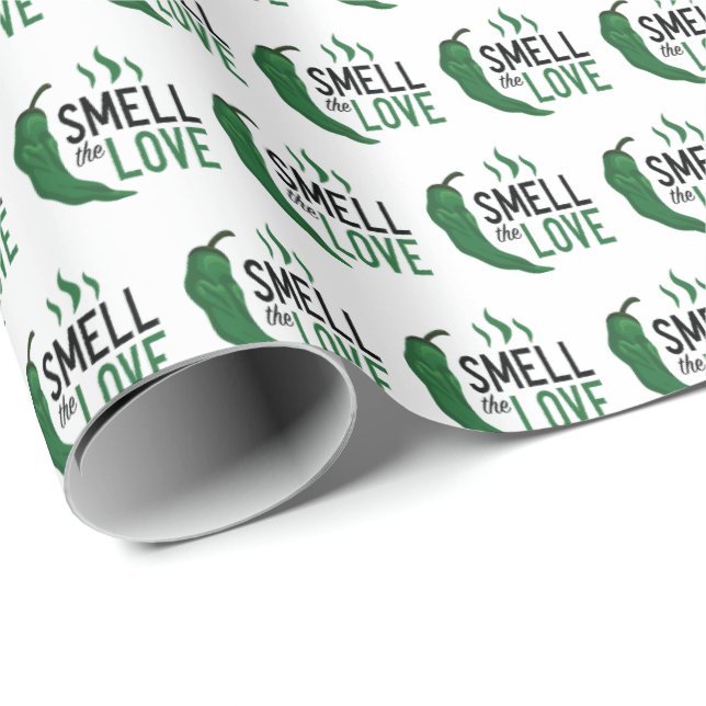 Green Chile Smell the Love Wrapping Paper (Roll Corner)