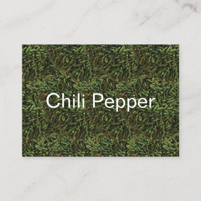Green Chili Pepper Pattern Business Card (Front)