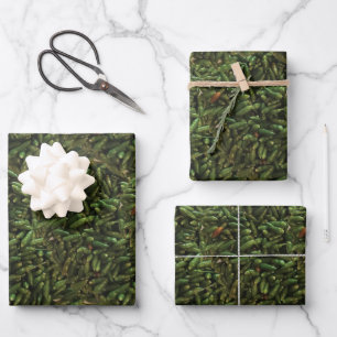Green Chili Pepper Pattern Wrapping Paper Sheets