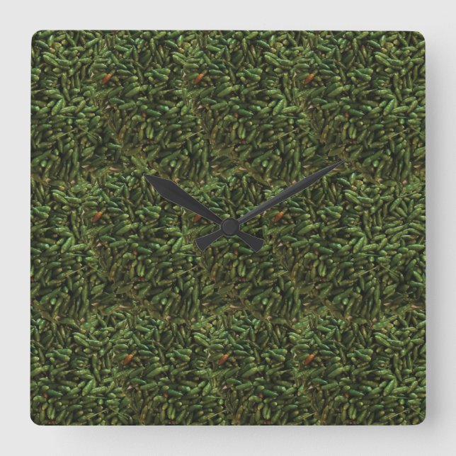 Green Chili Pepper  Square Wall Clock (Front)