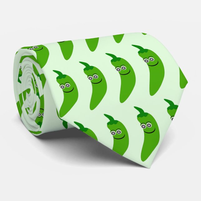 Green Chili Pepper Tie (Rolled)