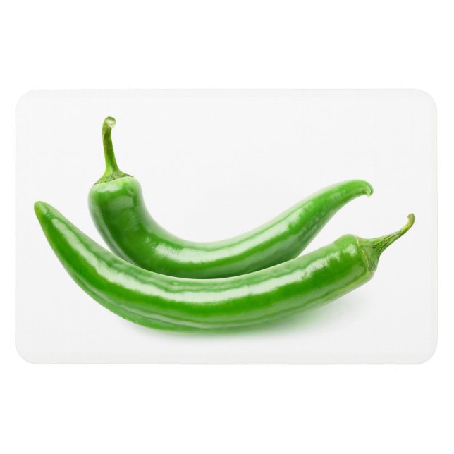 Green chili peppers magnet (Horizontal)