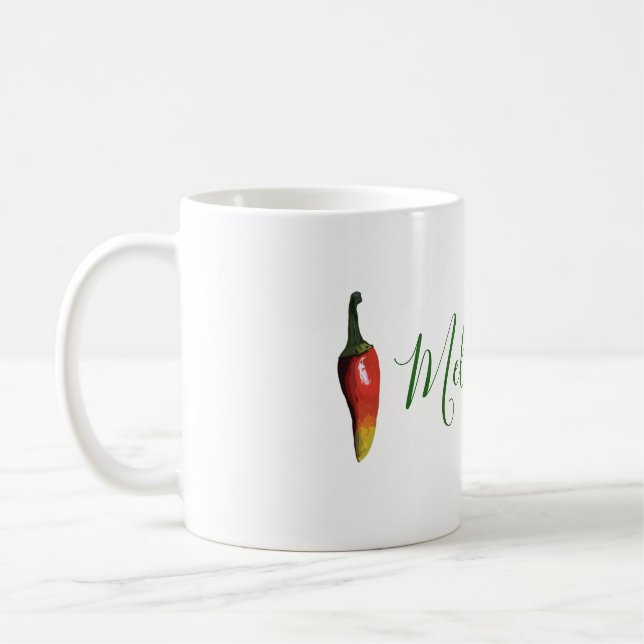 Green Chili Peppers  personalized Coffee Mug (Left)