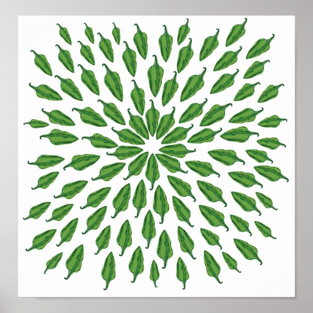 Green Chili Peppers Poster (Front)