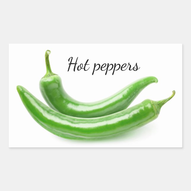 Green chili peppers rectangular sticker (Front)