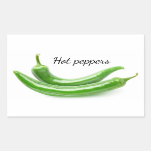 Green chili peppers rectangular sticker