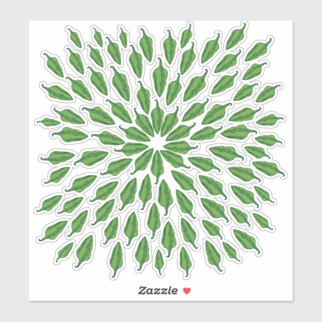 Green Chili Peppers Sticker (Sheet)