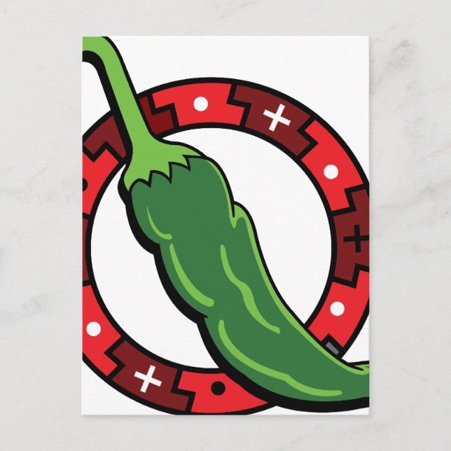 Green Chili Red Ring Graphic Image.png Postcard (Front)