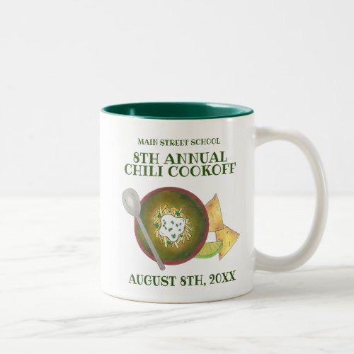 Green Chilli Verde Chili Cookoff Cook_Off Food Two_Tone Coffee Mug