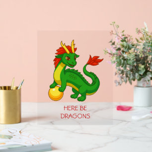 Green Chinese Dragon Acrylic Sign
