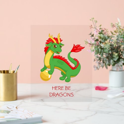 Green Chinese Dragon Acrylic Sign
