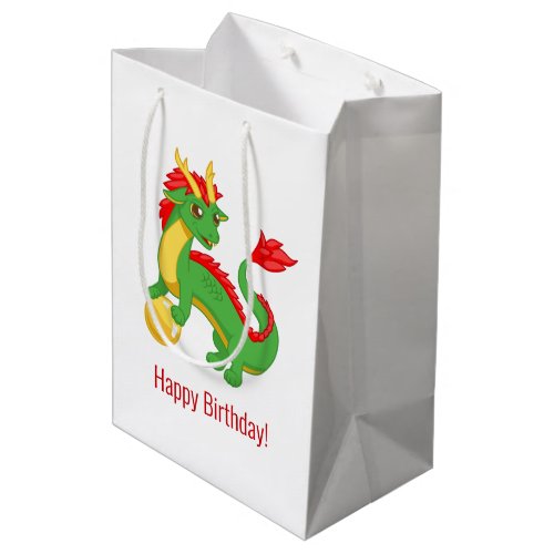 Green Chinese Dragon Birthday Medium Gift Bag
