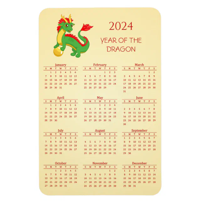 Green Chinese Dragon Calendar 2024 Magnet Zazzle Green Chinese Dragon Calendar 2024 Magnet Zazzle