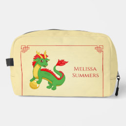 Green Chinese Dragon Custom Name Dopp Kit