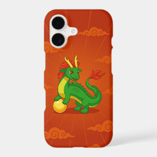 Green Chinese Dragon Custom Name Red iPhone 17 Case