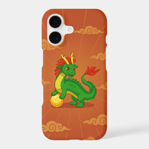 Green Chinese Dragon Custom Name Red iPhone 17 Case