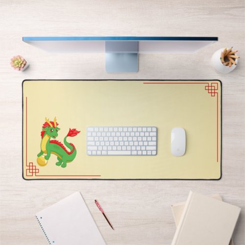 Green Chinese Dragon Desk Mat