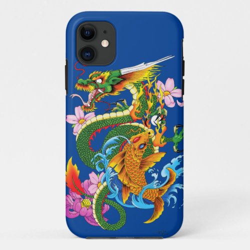 Green Chinese Dragon Koi iPhone 11 Case