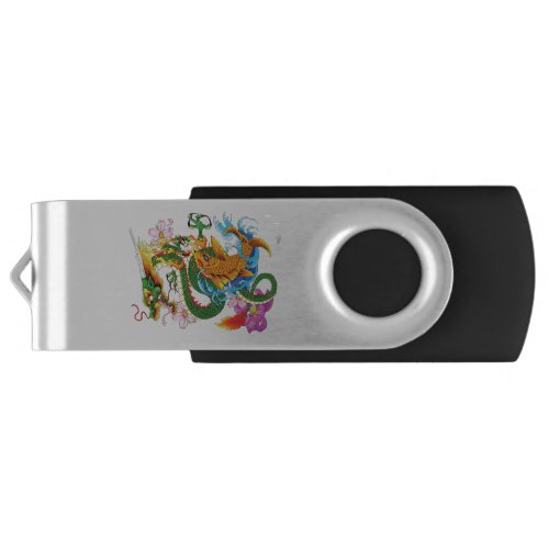 Green Chinese Dragon Koi Flash Drive