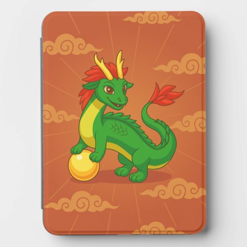 Green Chinese Dragon on Red Kindle Cover