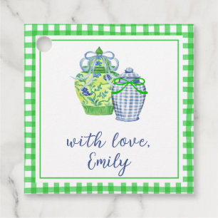 Green Chinoiserie Ginger Jar Gift Tags
