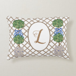 Green Chinoiserie Ginger Jar Jars Topiary Basket T Accent Pillow