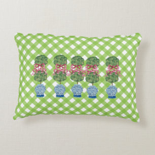 Green Chinoiserie Ginger Jars Jar Topiary Lumbar Accent Pillow