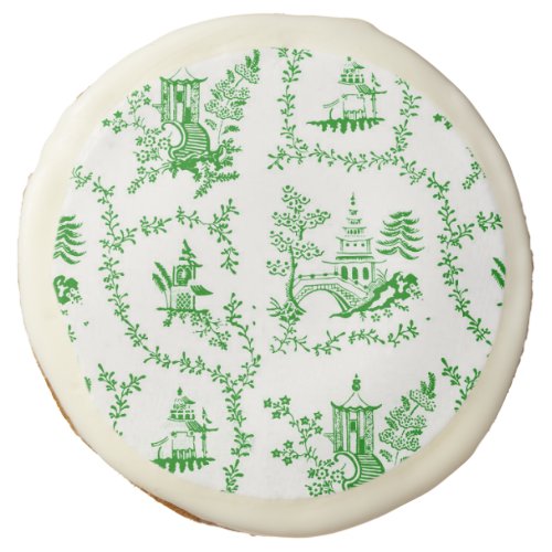 Green Chinoiserie Pagoda Sugar Cookie