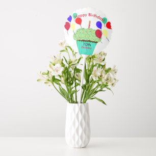Green Chocolate Cupcake Birthday Balloons