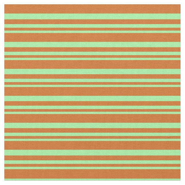 Green & Chocolate Lines/Stripes Pattern Fabric (Close Up)