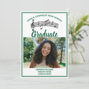 Green Choir Photo High School Graduation Announcement