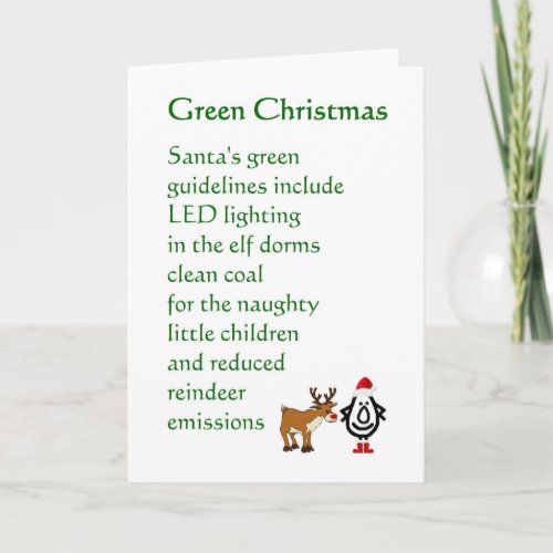 Green Christmas _ a funny Christmas Poem Holiday Card