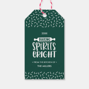 Green Christmas Baking Spirits Bright Holiday Gift Tags