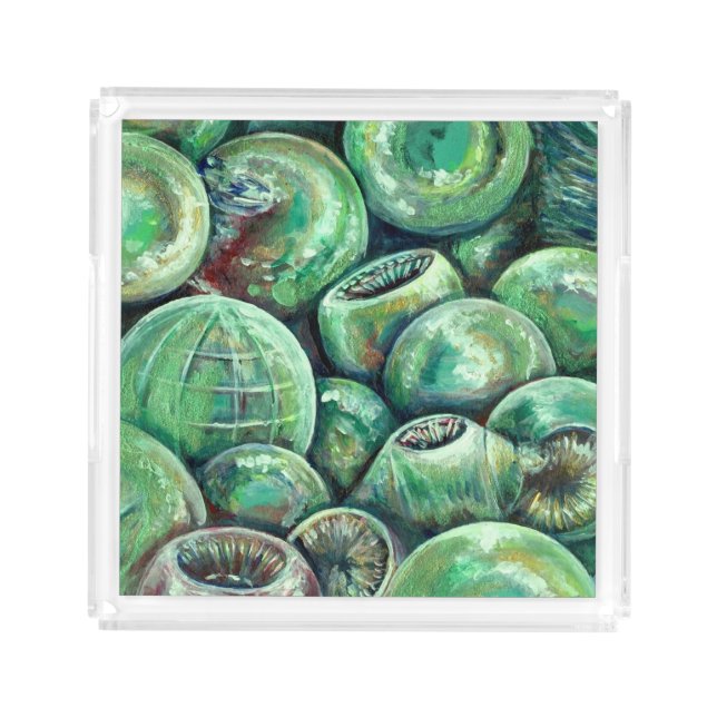 Green Christmas Balls Acrylic Tray (Front)