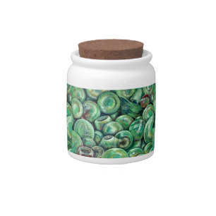 Green Christmas Balls Candy Jar