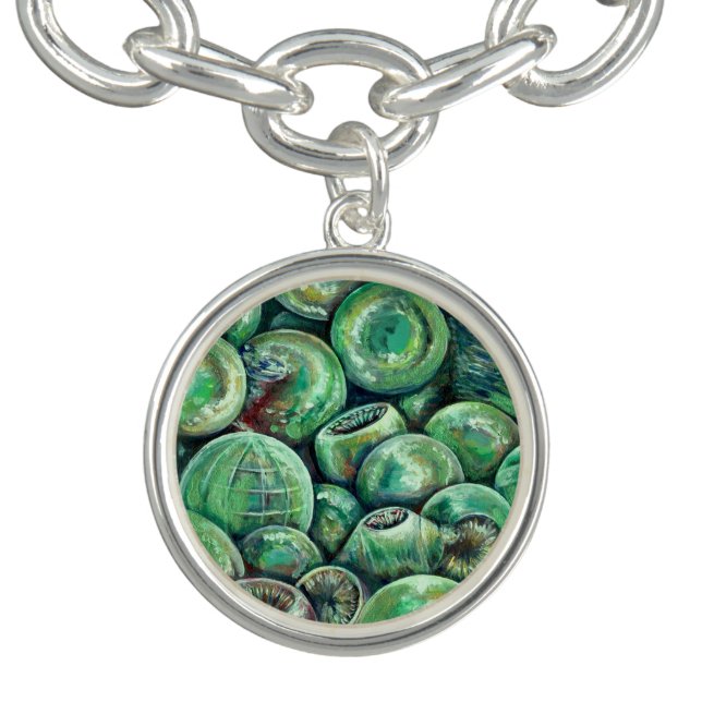 Green Christmas Balls Charm Bracelet (Design)