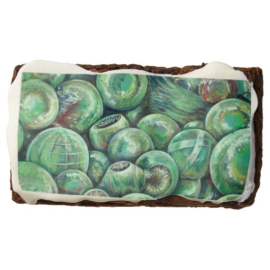 Green Christmas Balls Chocolate Brownie (Front)