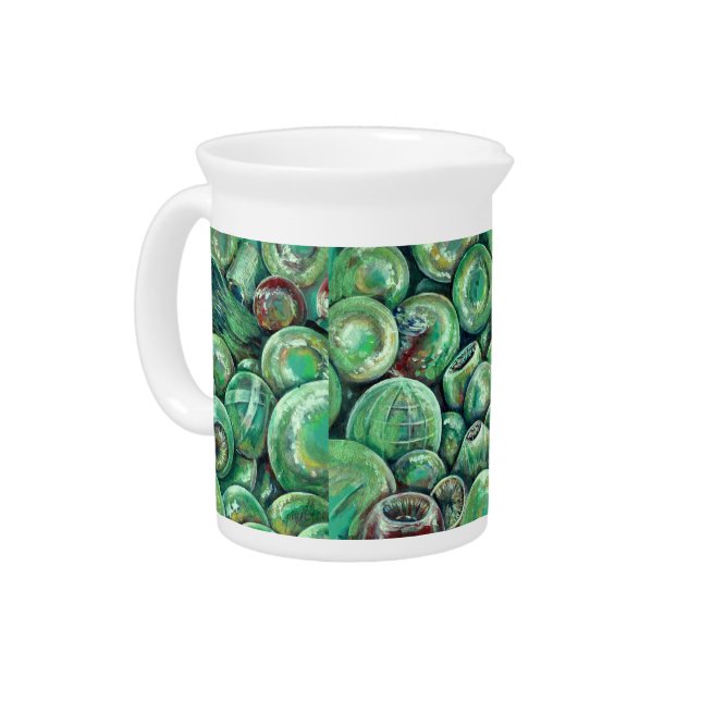 Green Christmas Balls Drink Pitcher (Left)