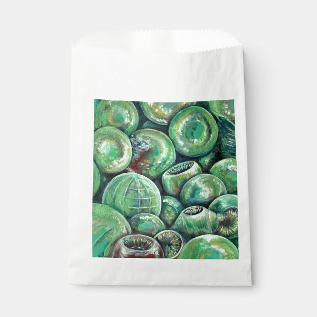 Green Christmas Balls Favor Bag (Front)