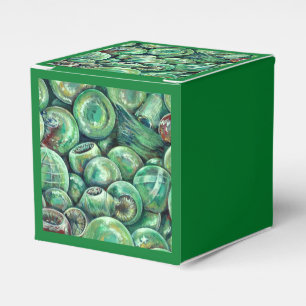 Green Christmas Balls Favor Boxes