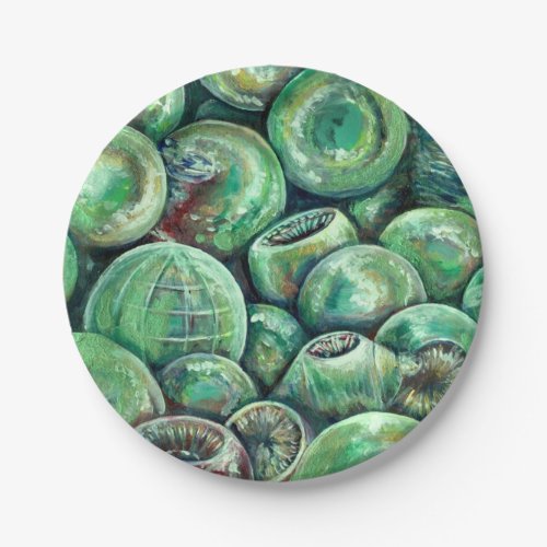 Green Christmas Balls Paper Plates